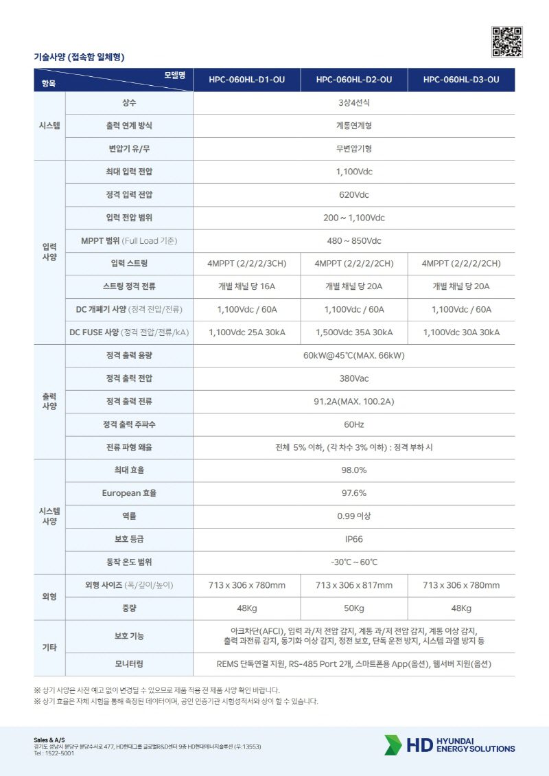 현대 인버터 60KWP